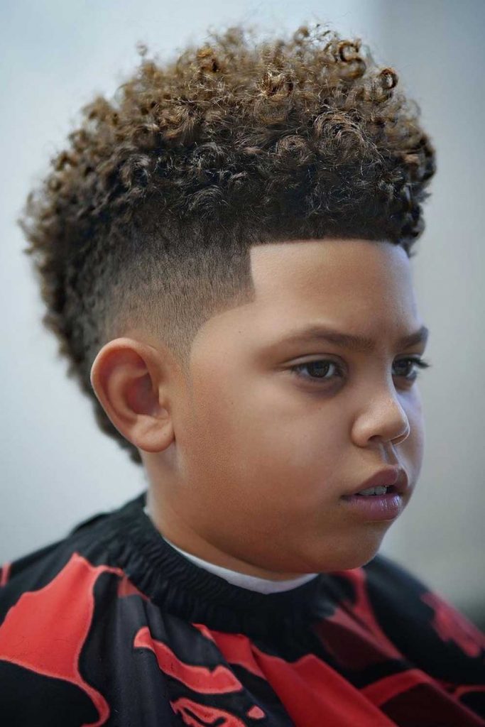 Fade with Curly Mohawk