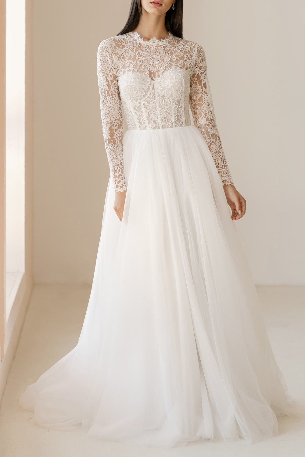 Lace Long Sleeved Wedding Dress