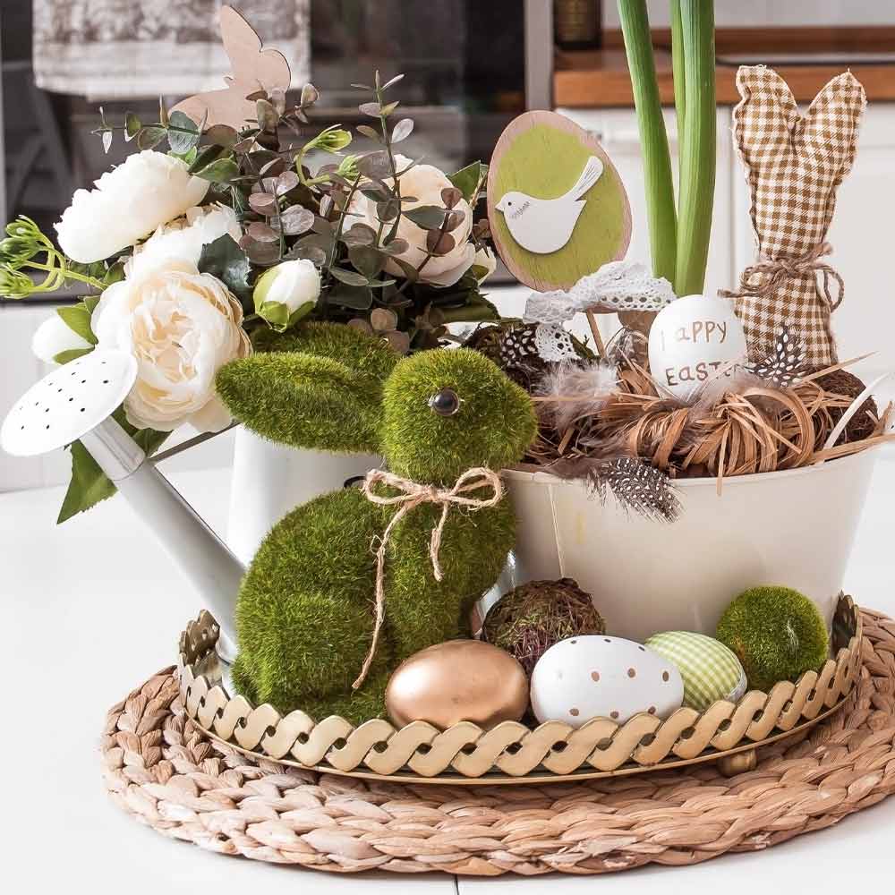 Green Easter Bunny Table Decoration