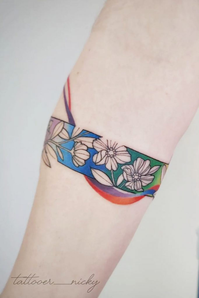 Bracelet Flower Tattoo