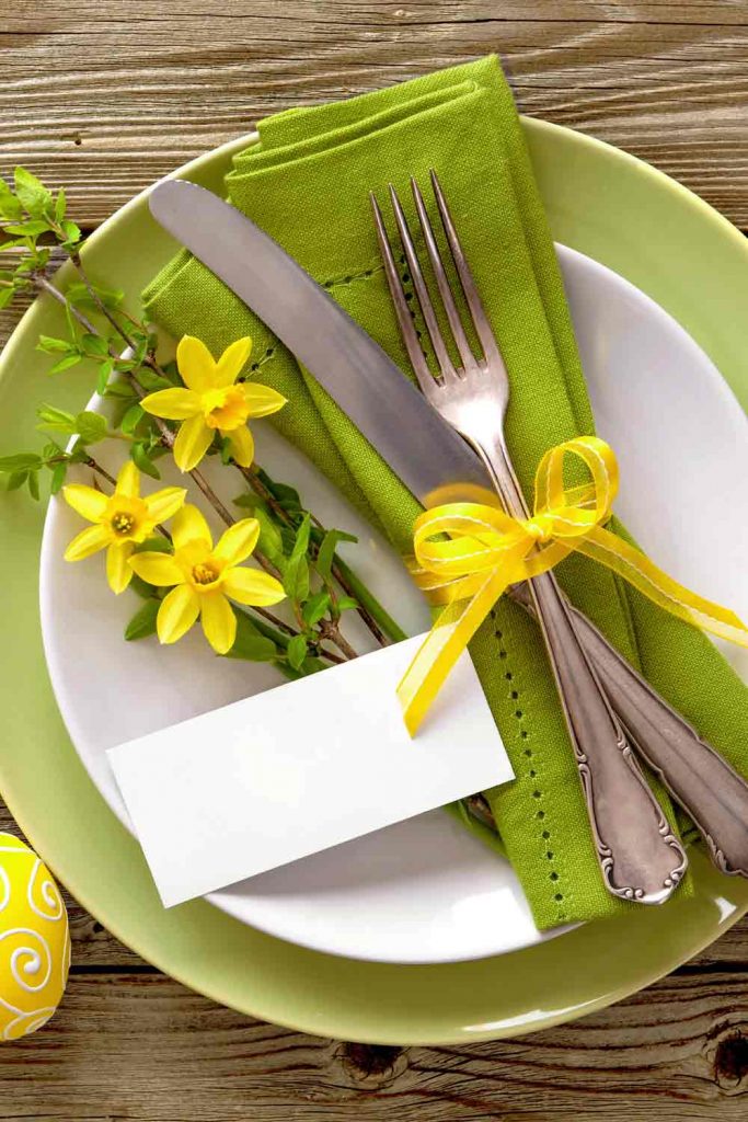 Napkin with Yellow Ribbon