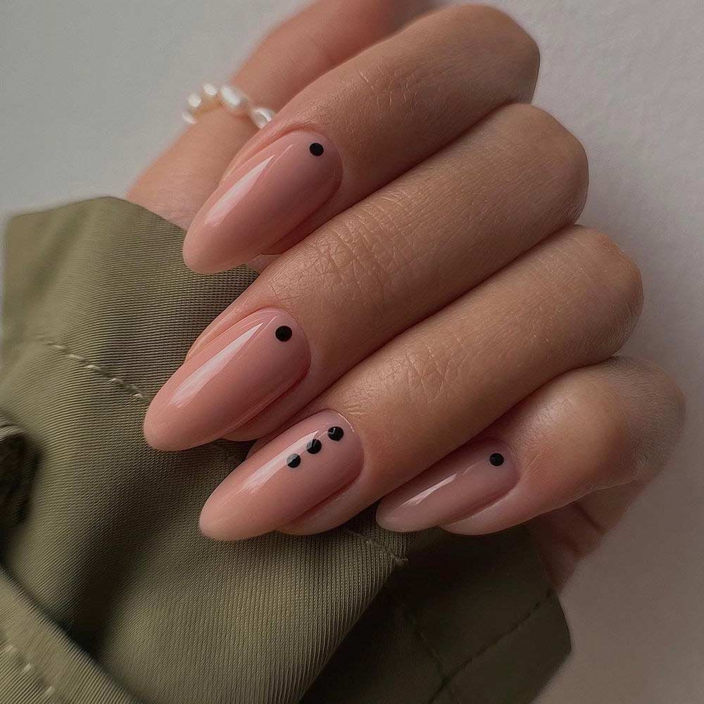 Minimalist Nude Nails with Dots