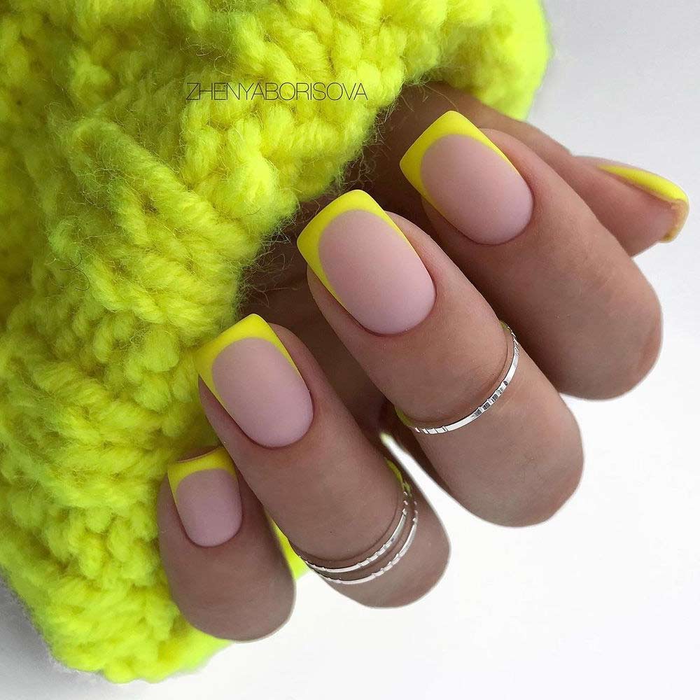 Nude Nails with Yellow French