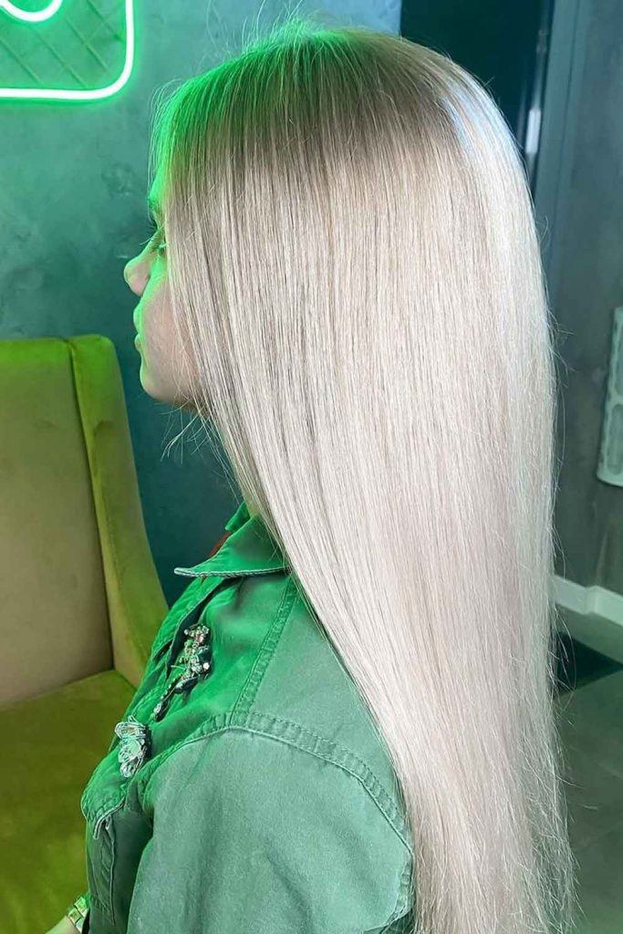 Long Platinum Blonde Straight Hair