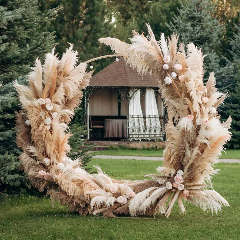 Round Wedding Arch with Rustic Accent