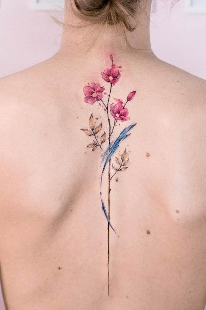 Floral Tattoo on a Back