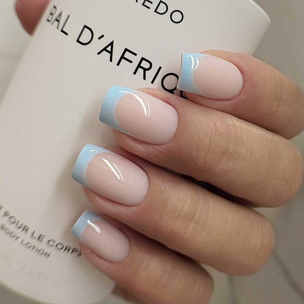 Baby Blue French Tips