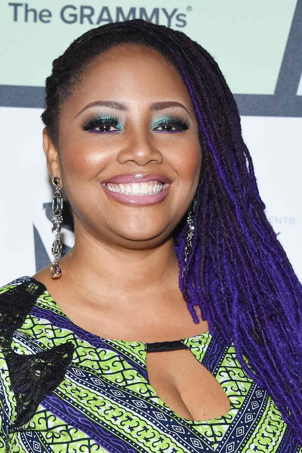 Lalah Hathaway with Long Blue Dreadlocks