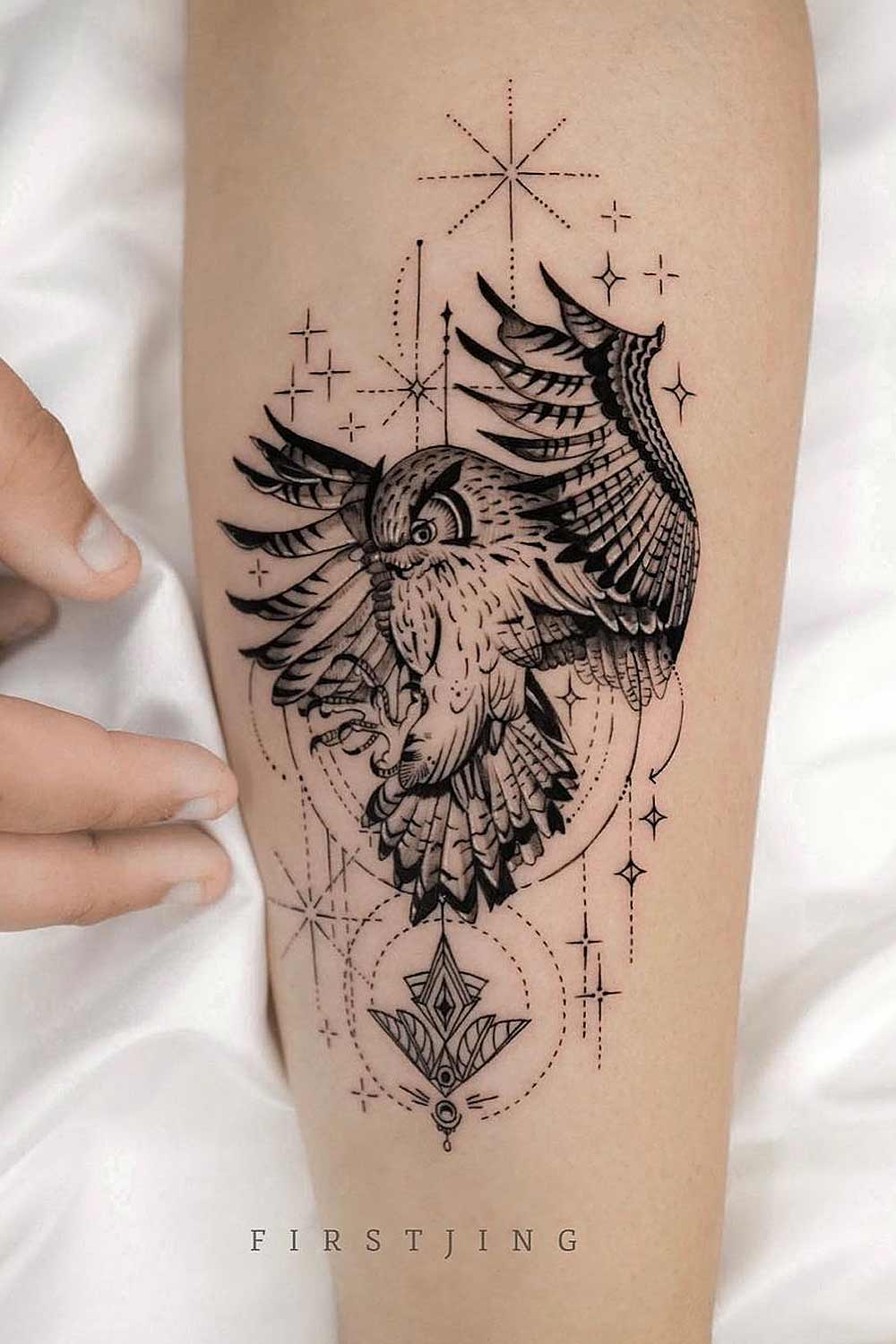 geometric owl tattoo designs Stock Vector | Adobe Stock