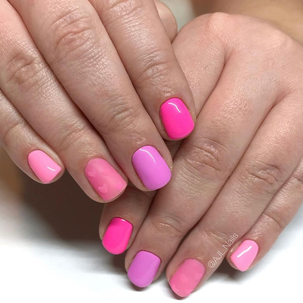 Pink Shades Nails Design