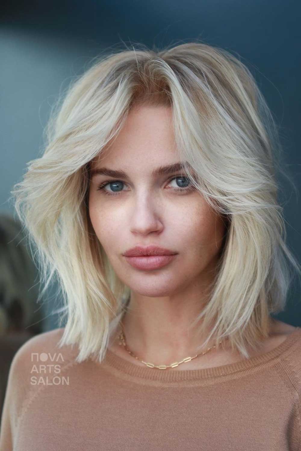 Blonde Highlight Shoulder Length Bob Hair Glueless Lace Wig  bena012