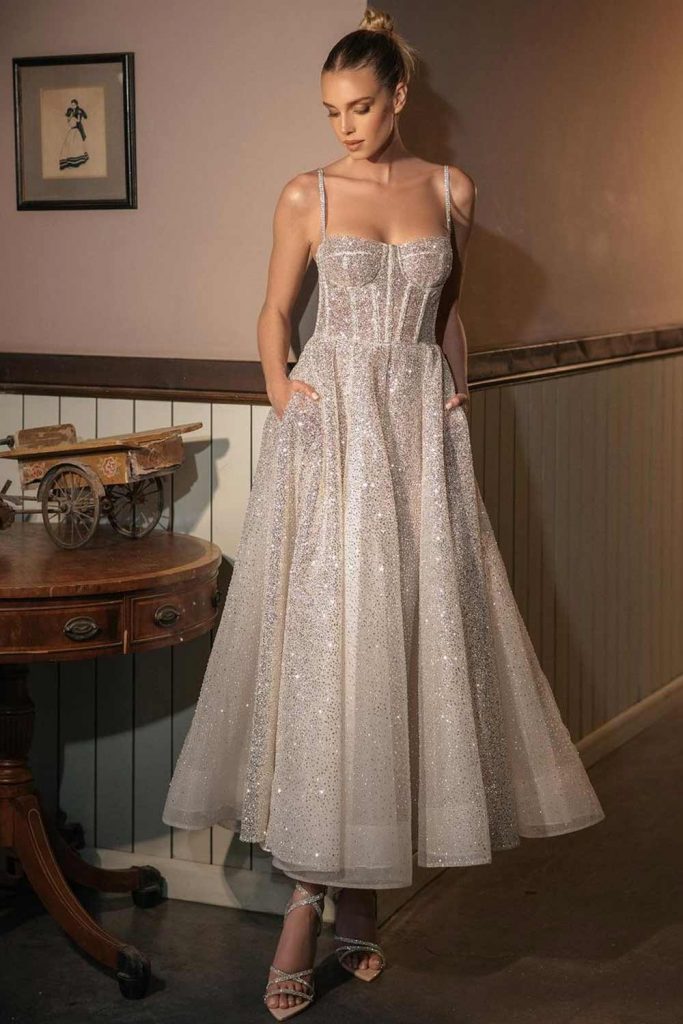 Sparkly Silver Wedding Dress