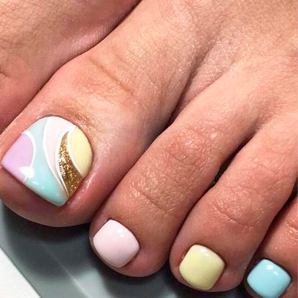 Abstract Toe Nails Designs