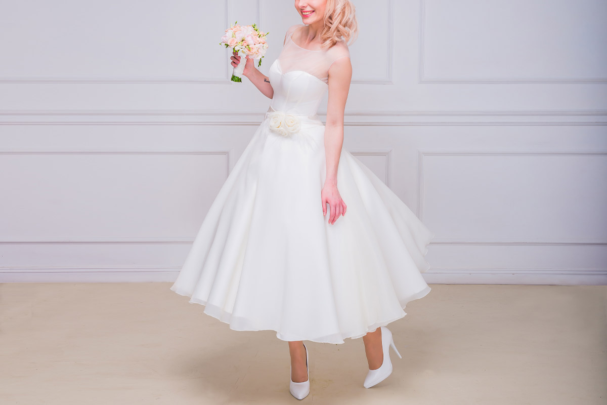 Embrace the Retro Magic of Tea Length Wedding Dress