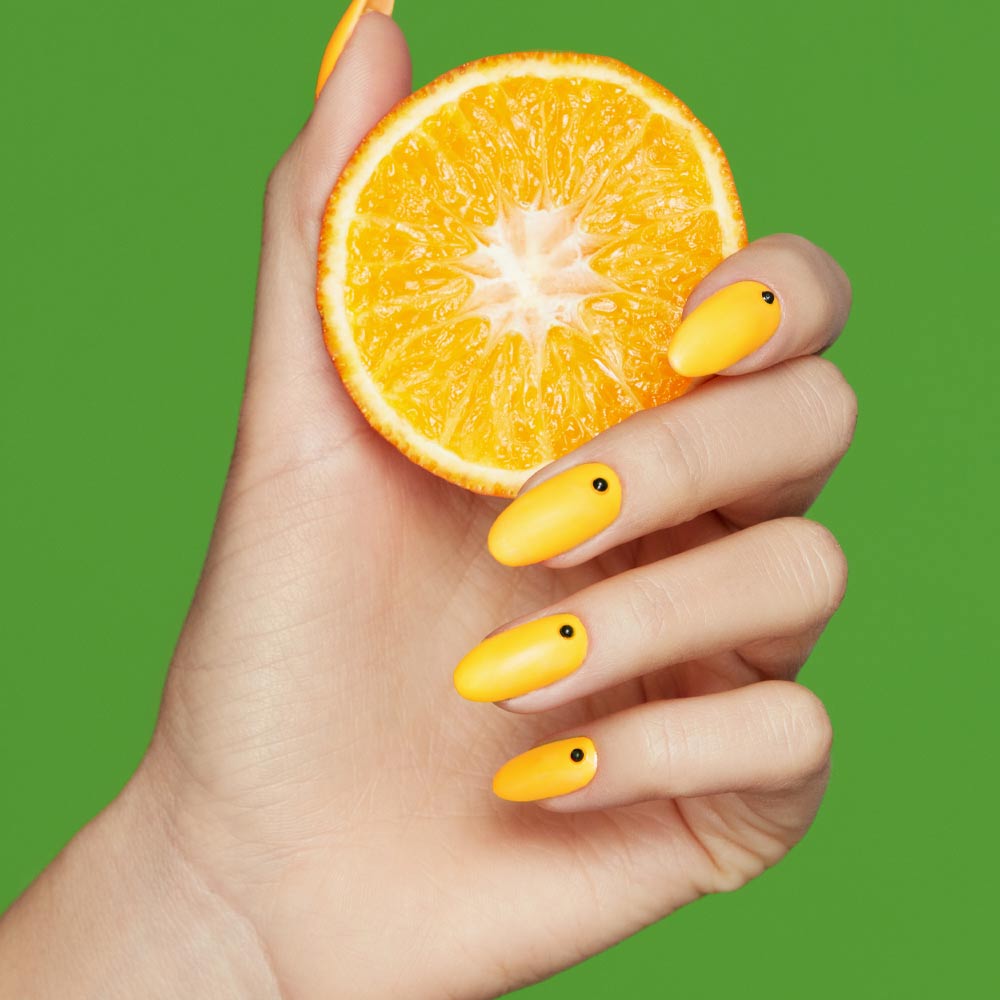 Bright Orange Acrylic Nails