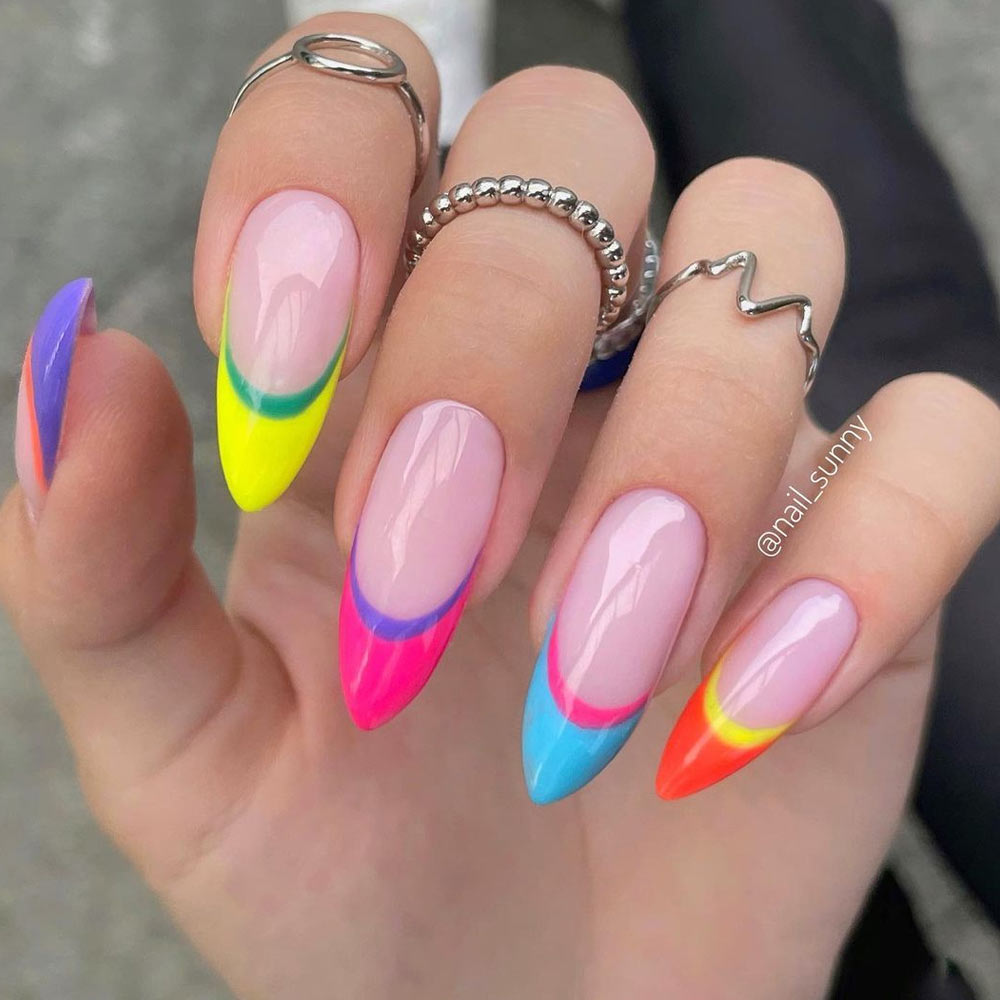 Rainbow Colored Almond TIps