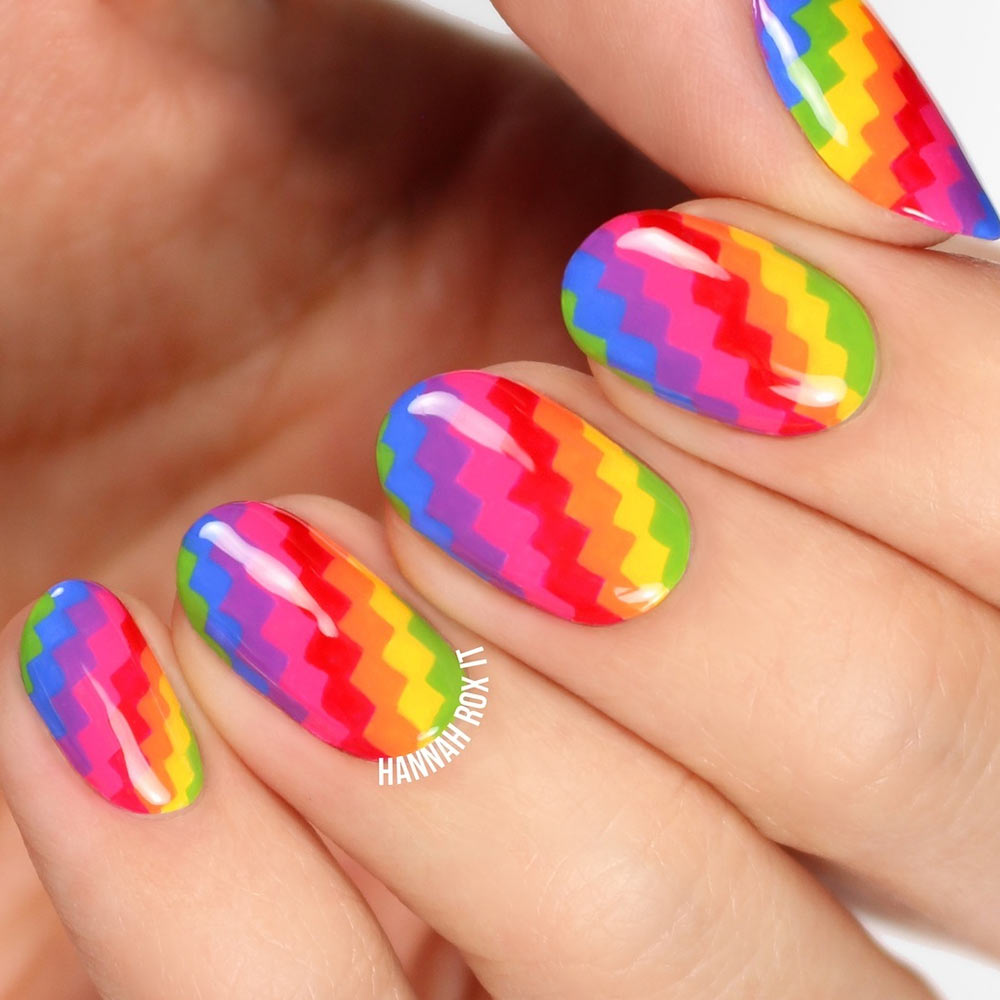 Bright Rainbow Nails