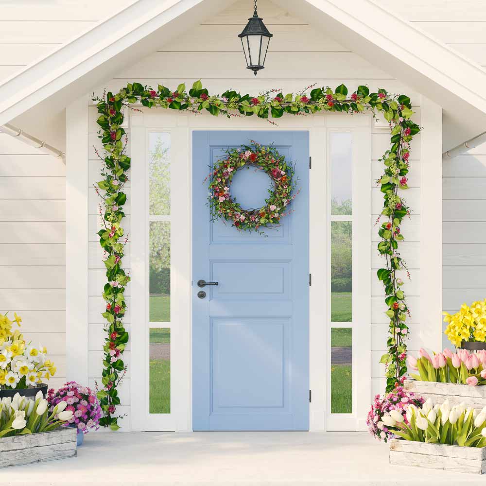 Front Porch Decoration with Flowers