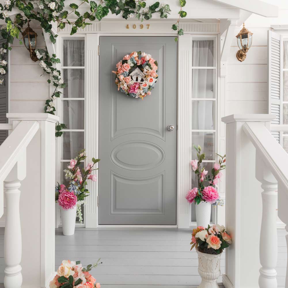 Front Porch with Floral Accents