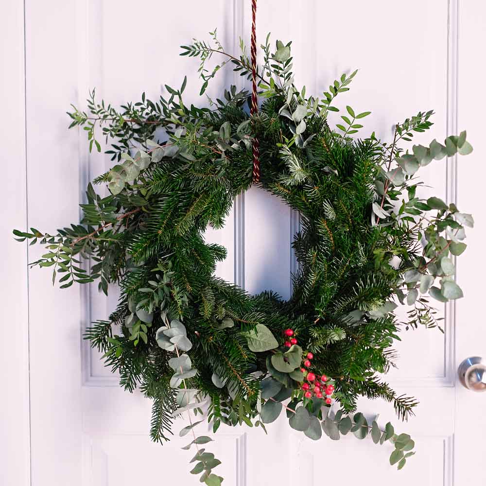 Simple Door Wreath with Greenery