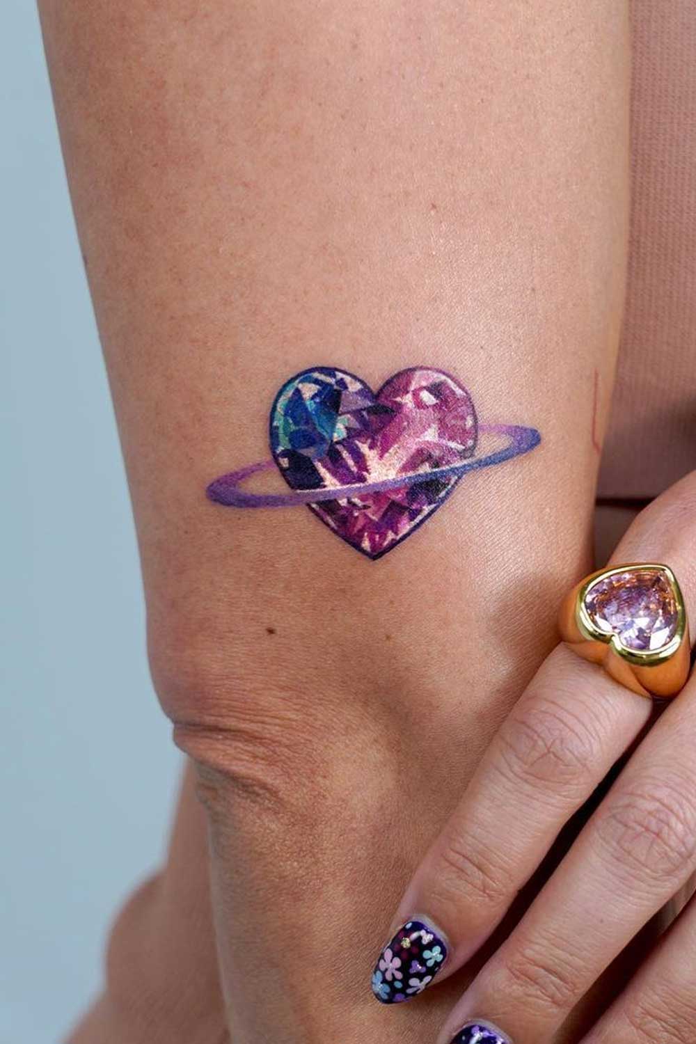 Crystall Heart Tattoo Design