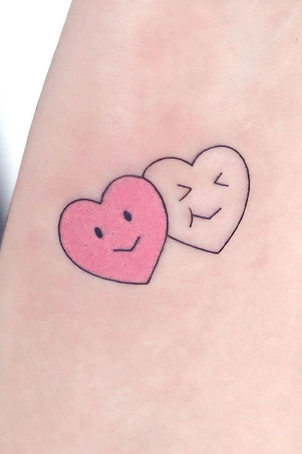 Simple Cartoon Hearts Tattoo