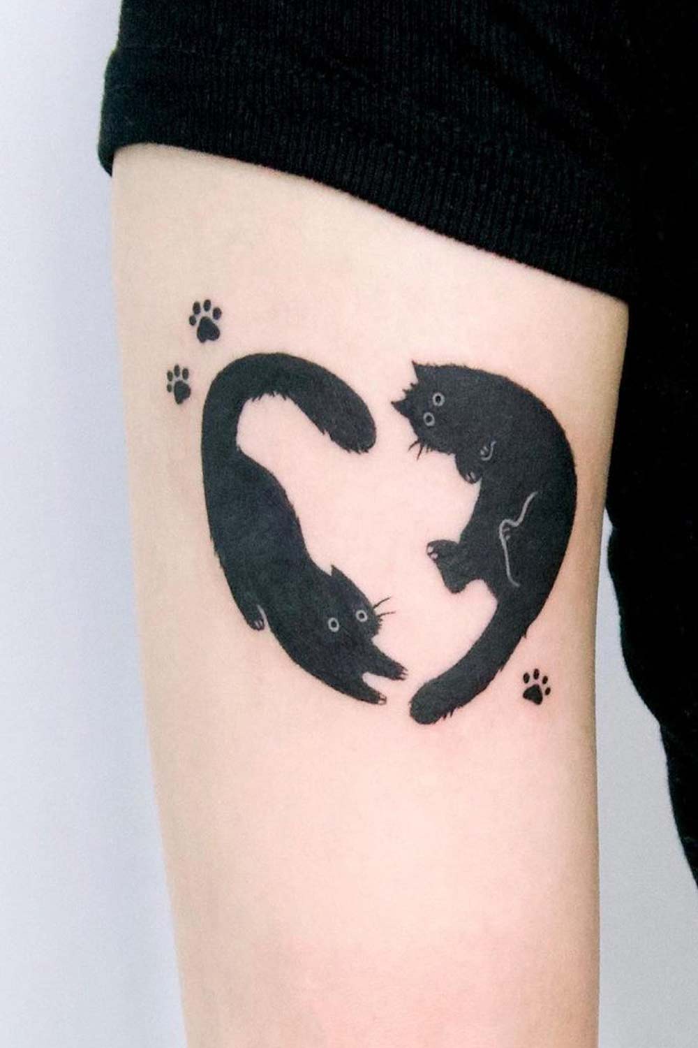 Heart Shaped Cats Tattoo