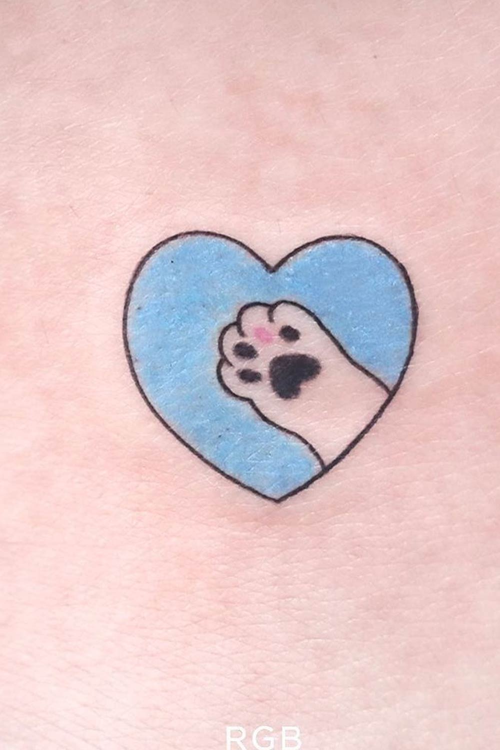 Cat Paw Heart Tattoo