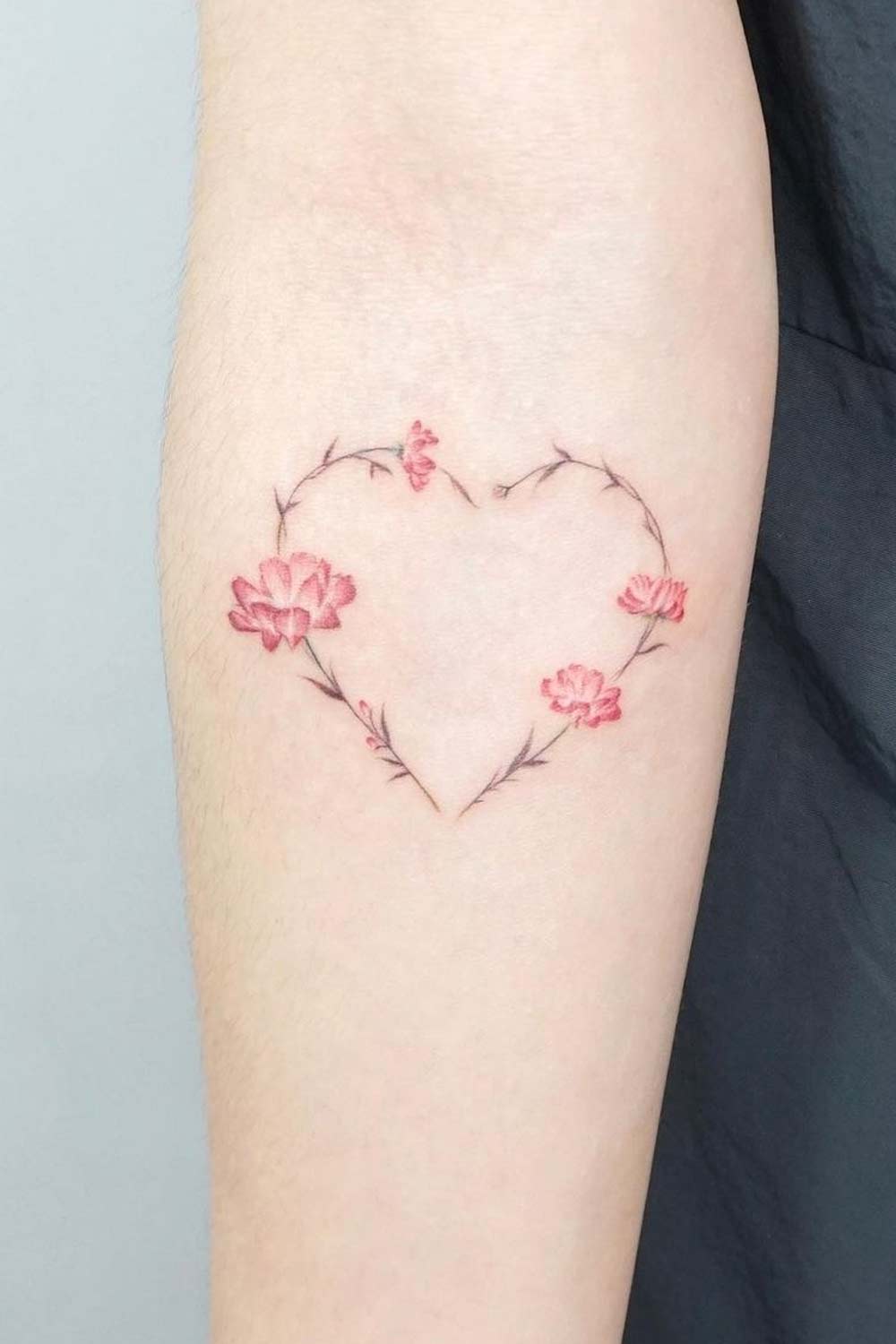 Floral Heart Wreath Tattoo