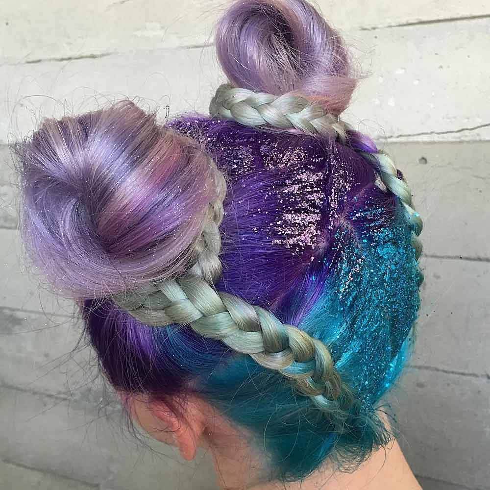 Sequined Updo with Braids