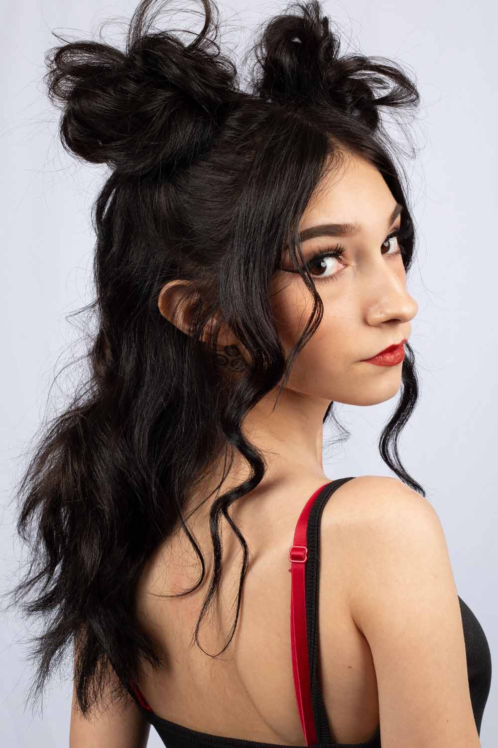 Space Buns on Long Hair