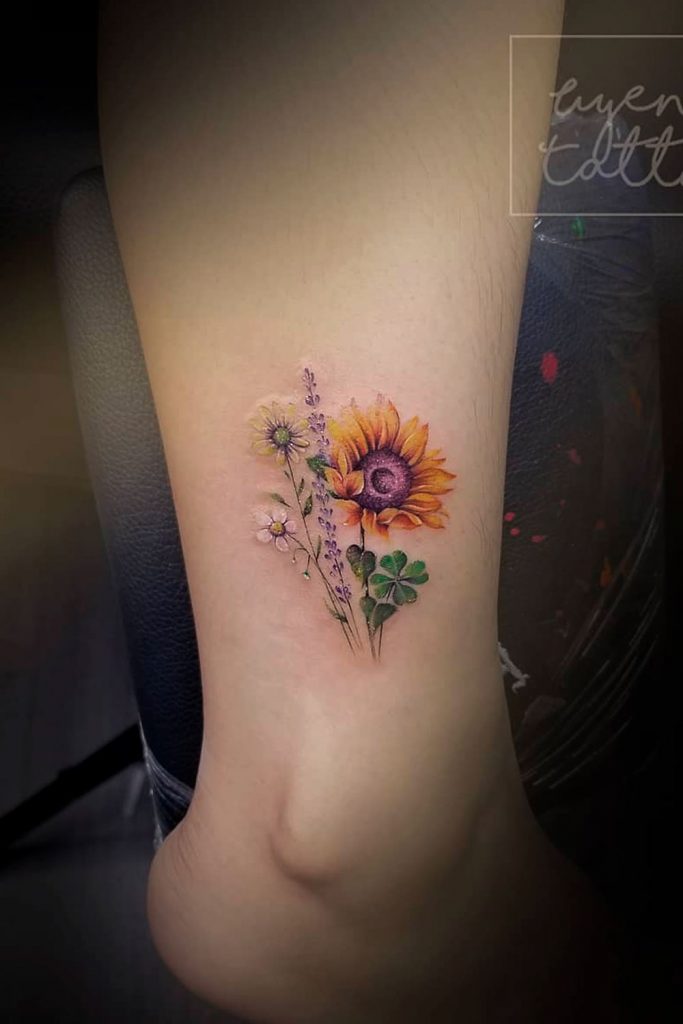 Sunflower Tattoo Design — LuckyFish, Inc. and Tattoo Santa Barbara