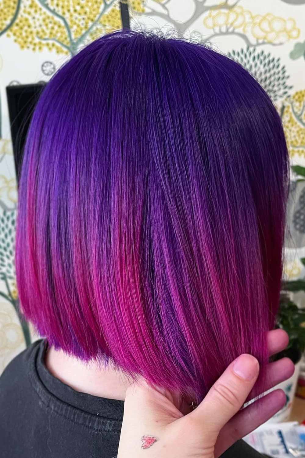 Blue and Purple Ombre on Short Bob