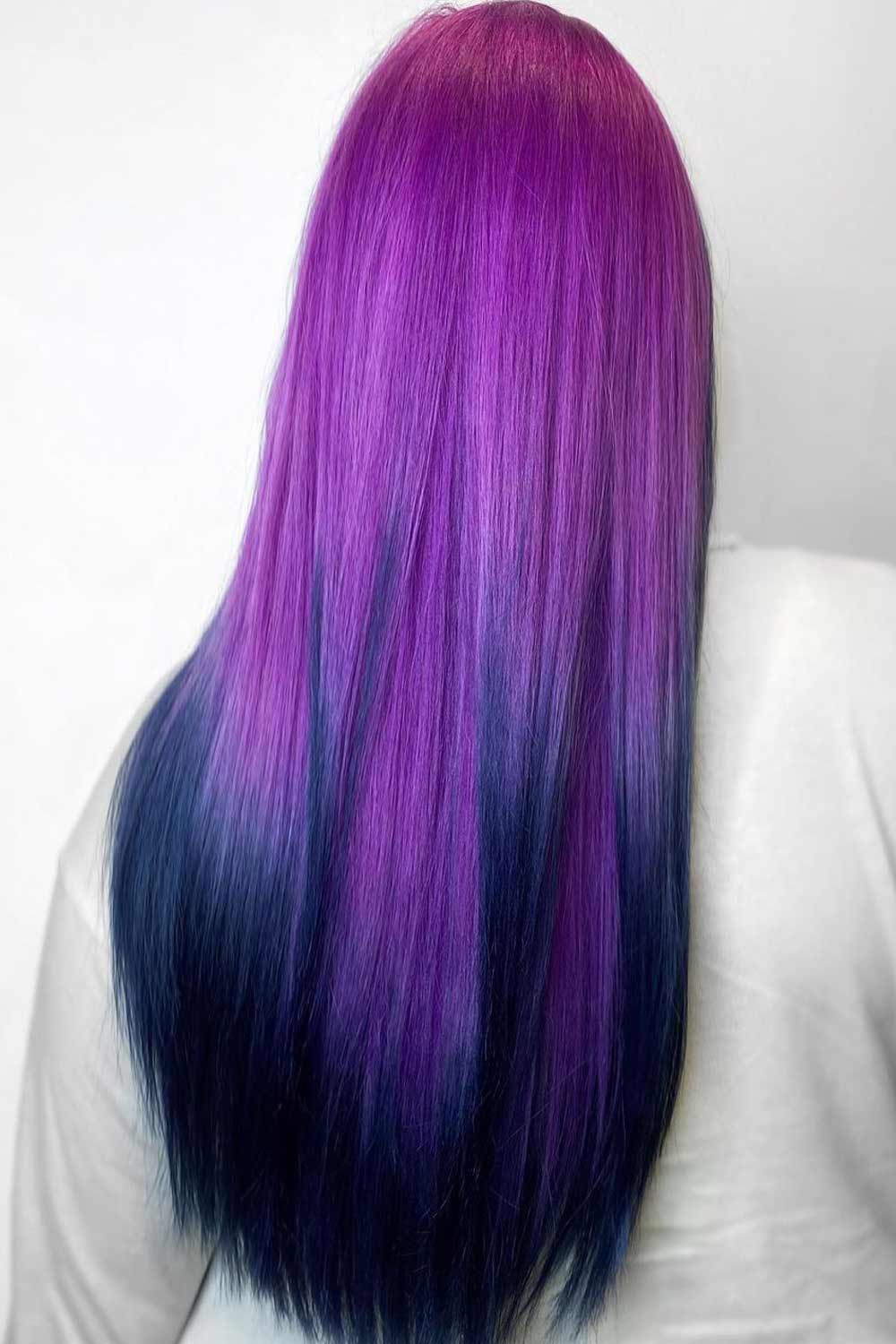 Purple Hair with Navy Blue Ombre