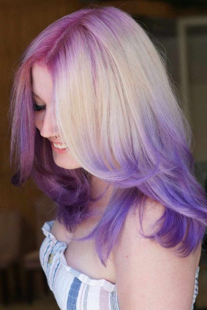 Blonde and Purple Ombre