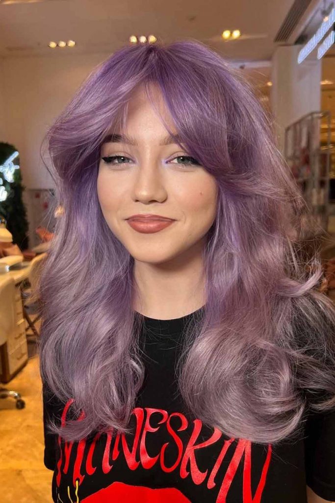 Mauve Purple Long Hair