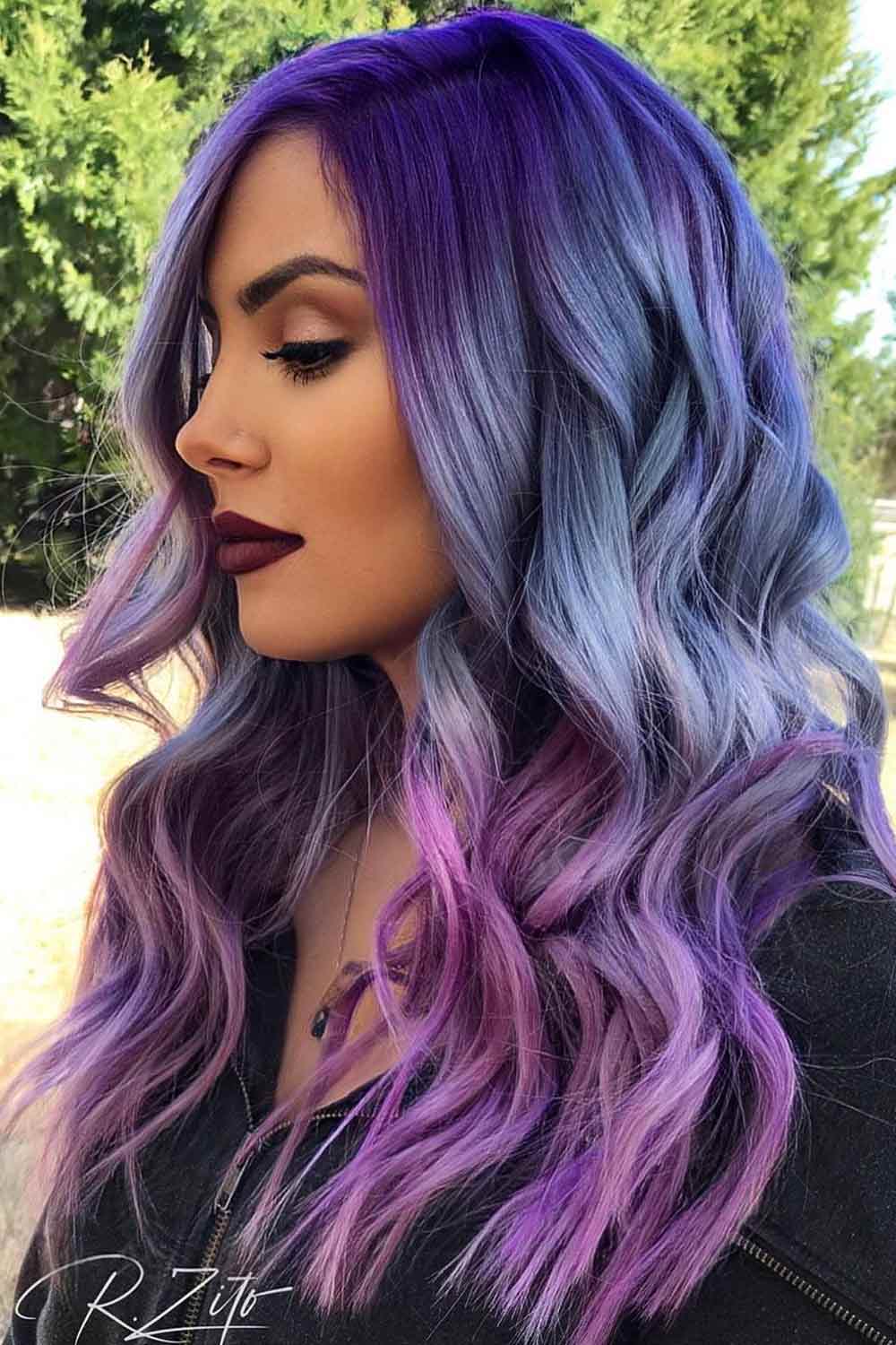 Blue and Purple Ombre Hair
