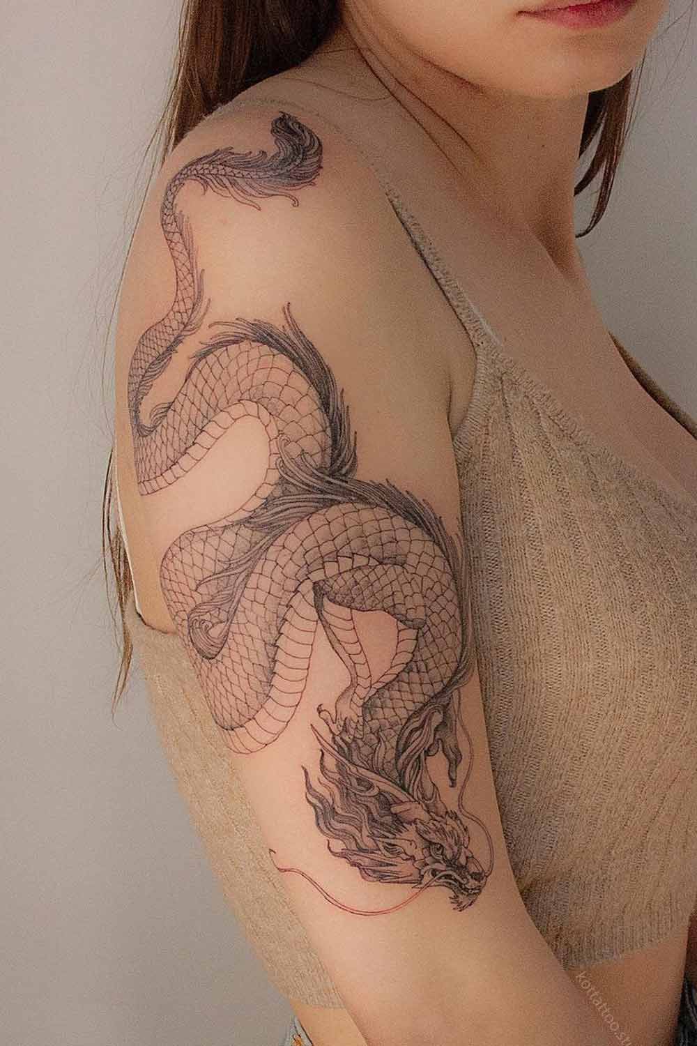 Haku dragon tattoo by Jen Wong - Tattoogrid.net