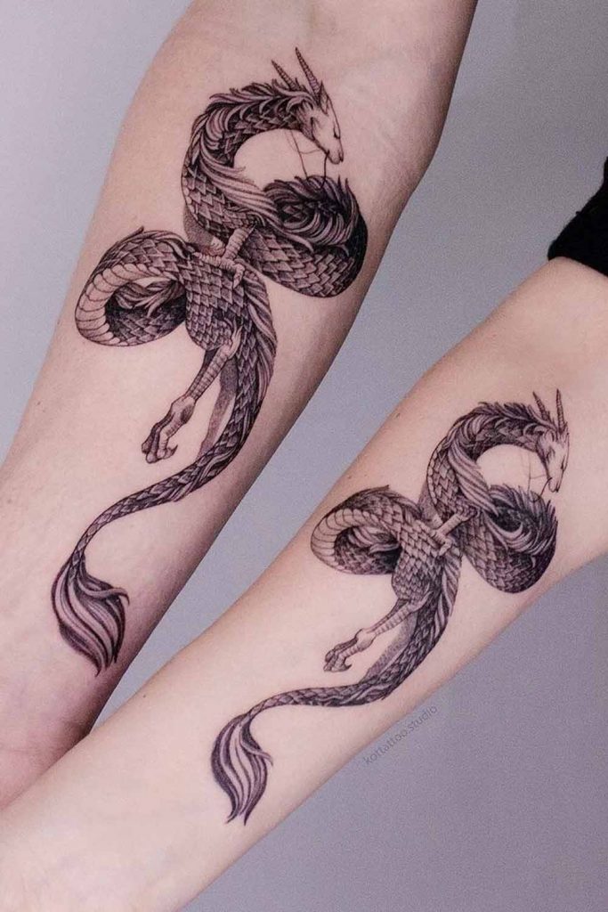 Couple Dragon Tattoos