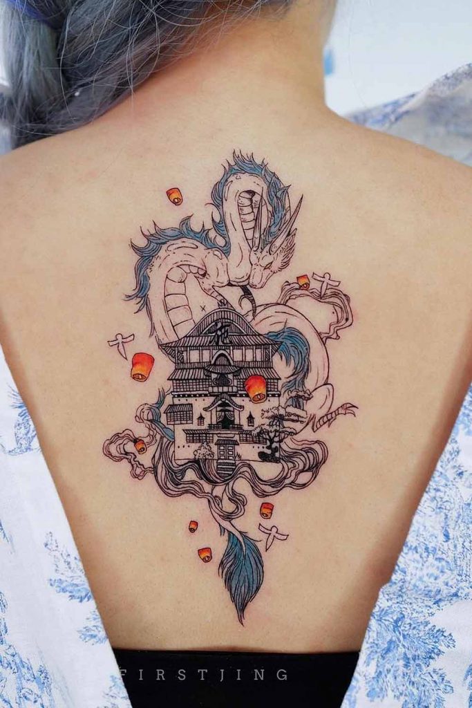 Japanese Style Tattoo on a Back