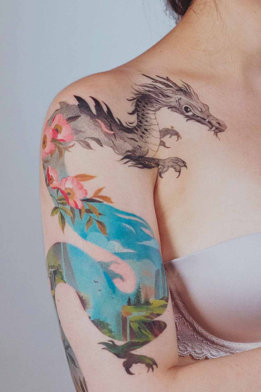 Arm Dragon Tattoo Design