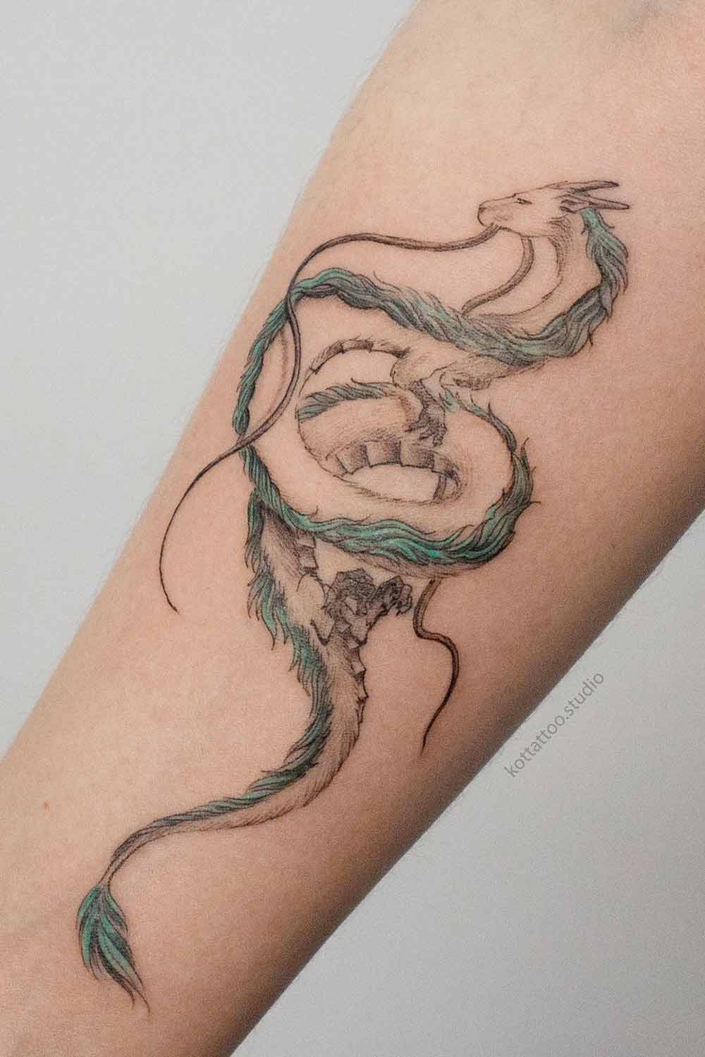 Arm Tattoo with Japanese Dragon