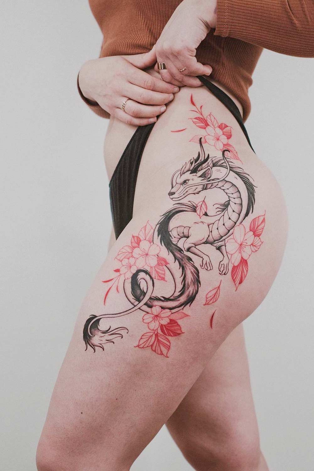 Thigh Dragon Tattoo Design