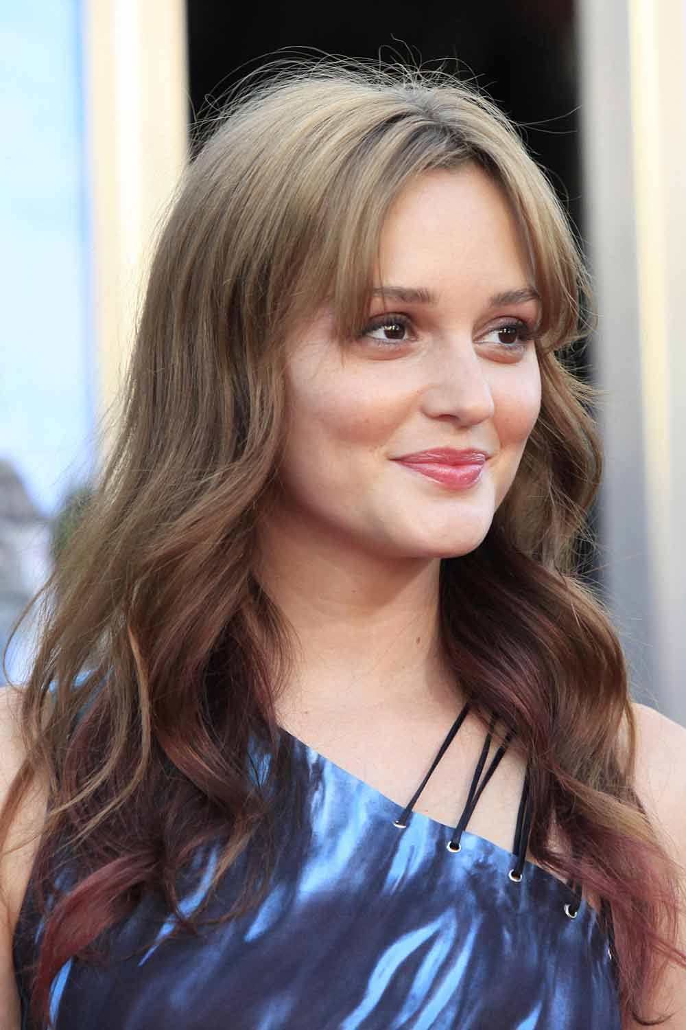 Leighton Meester with Straight Curtain Bangs