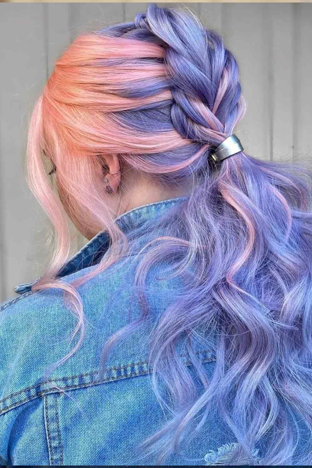 Pastel Blue and Peachy Pink Hair
