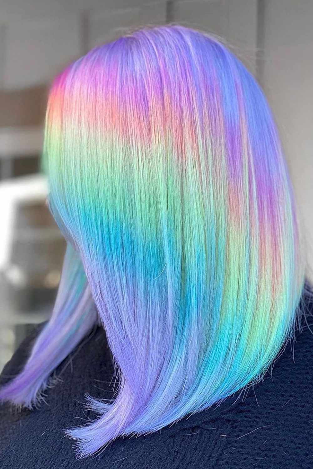 Pastel Rainbow Hair Color