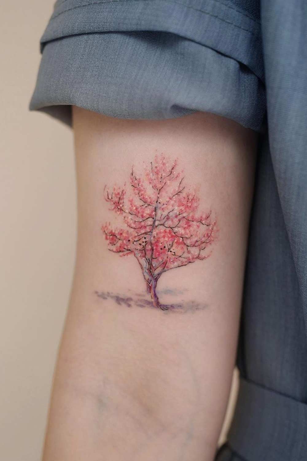 Peach Blossom Tree Tattoo