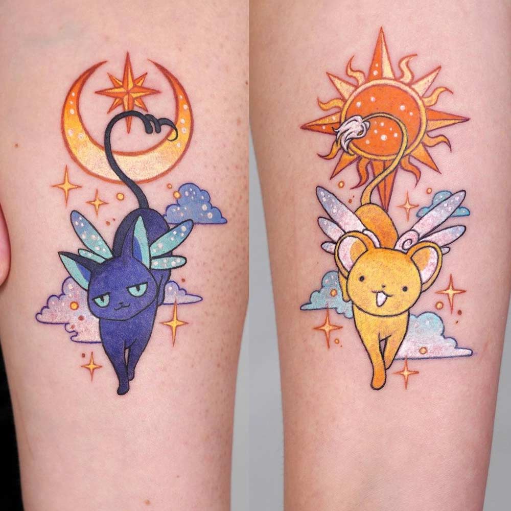 Animated Cats Best Friends Tattoos