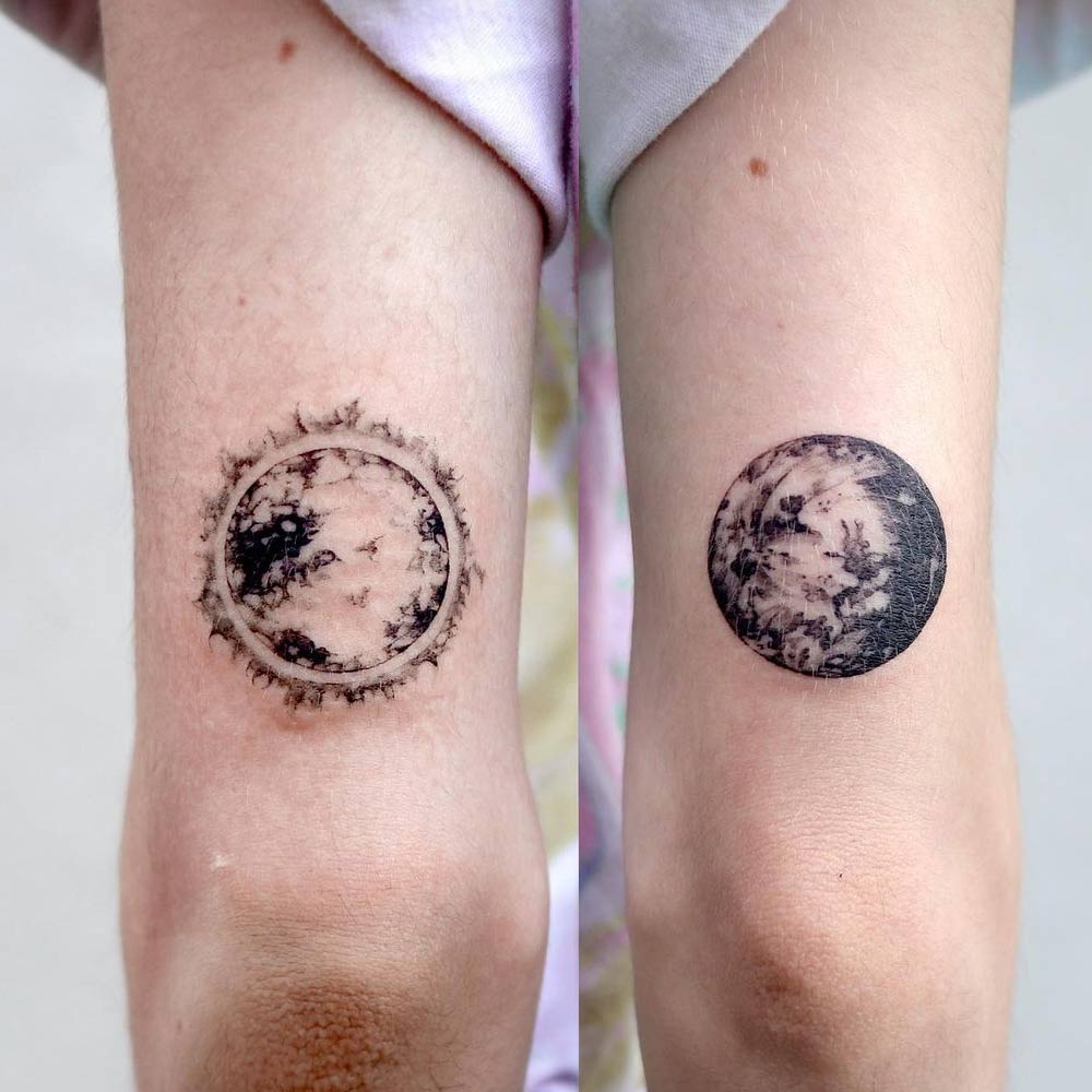 Sun and Moon Best Friends Tattoos