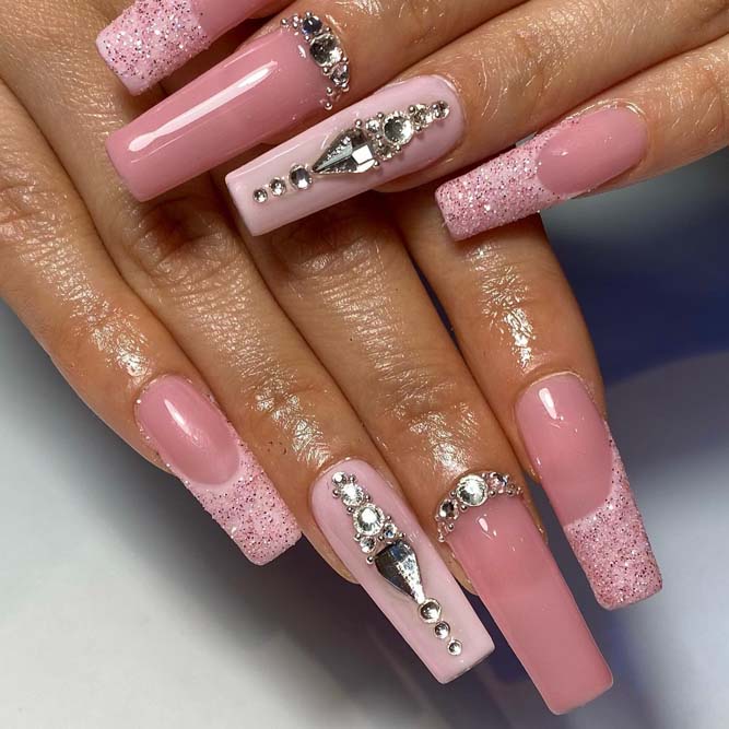 Rhinestone Birthday Manicure